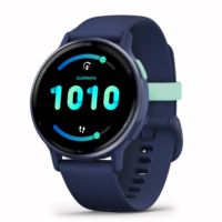 Vivoactive 5 GPS Smartwatch and On-Wrist Coach - Metallic Navy bezel & Navy band
