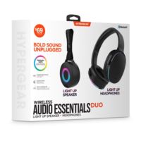 HyperGear Wireless Audio Essentials Duo: Light-Up Speaker + Headphones