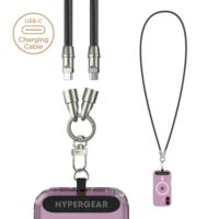 HyperGear 2-in-1 Universal Crossbody Phone Strap and Charging Cable black