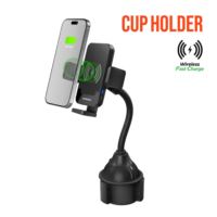 EZ Grip 15W Wireless Fast Charging Phone Mount Cup Holder Black