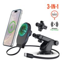 Mag Grip 15W Magnetic Wireless Fast Charging Phone Mount - Vent / Dashboard / Windshield - Black