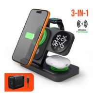 Powerfold 24/7 3-in-1 Foldable Charging Stand with Digital Alarm Clock