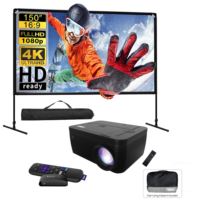Naxa 150" Home Theater Projector bundle with Roku & Screen