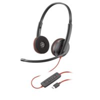 Poly Blackwire 3220 Stereo USB-C Headset + USB-C/A Adapter