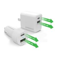 WITH LOGO ADDED - Hypergear Wall/Car Charger Bundle 20W USB-C PD & 12W White
