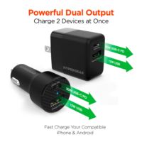 WITH LOGO ADDED - Hypergear Wall/Car Charger Bundle 20W USB-C PD & 12W Black