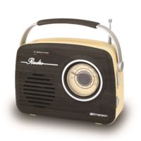 Emerson Portable Retro Radio with Built-in Rechargeable Battery