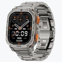 TANK M3 Ultra Special Edition 1.96-In.-AMOLED GPS Smartwatch with Stainless Steel Band (Silver)