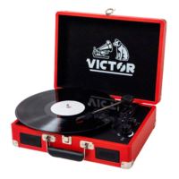 Victor Metro Dual Bluetooth Suitcase Turntable - Red