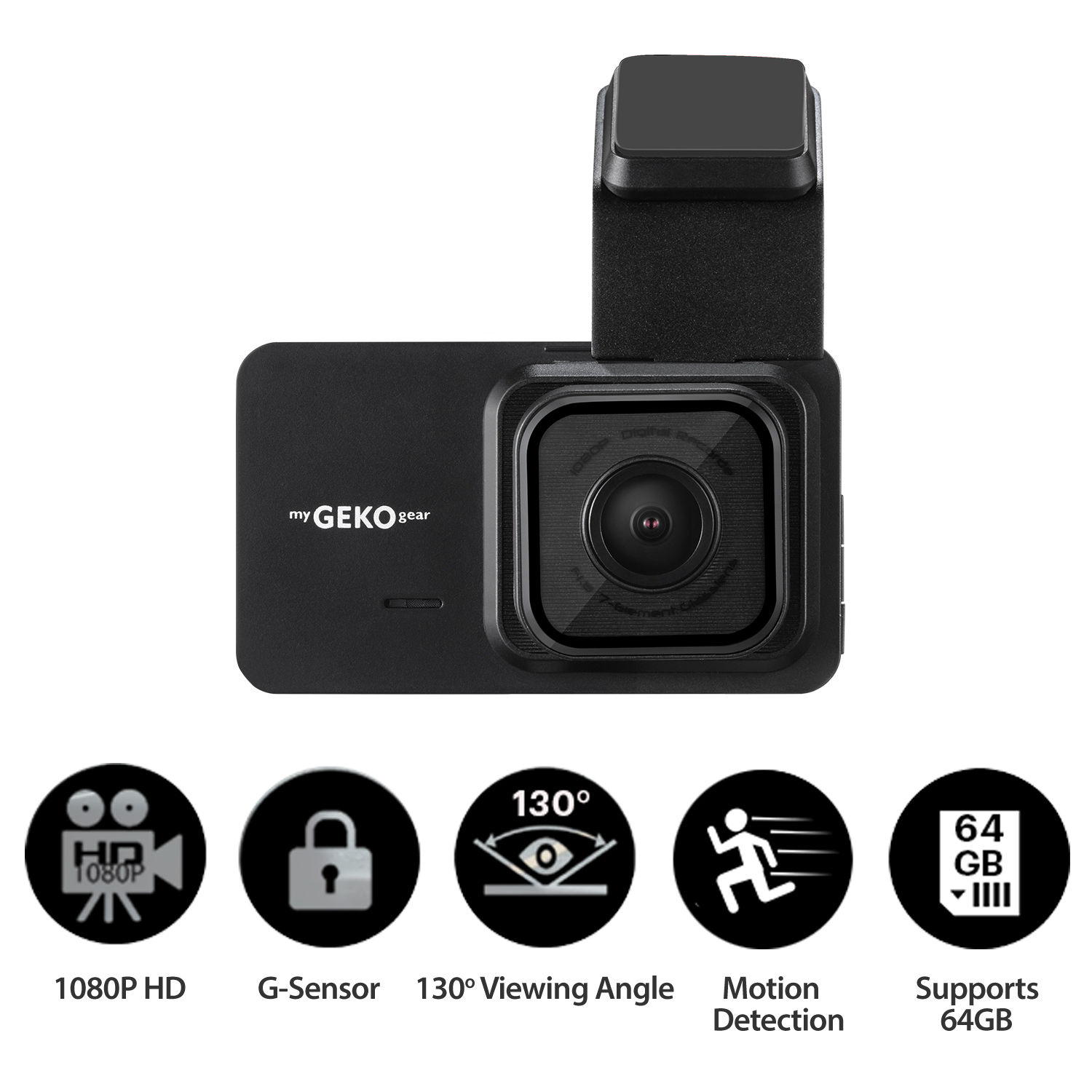 myGEKOgear Dashcam Orbit 1120 1080p HD 130 Degree Wide Angle G-Sensor 32GB MicroSD