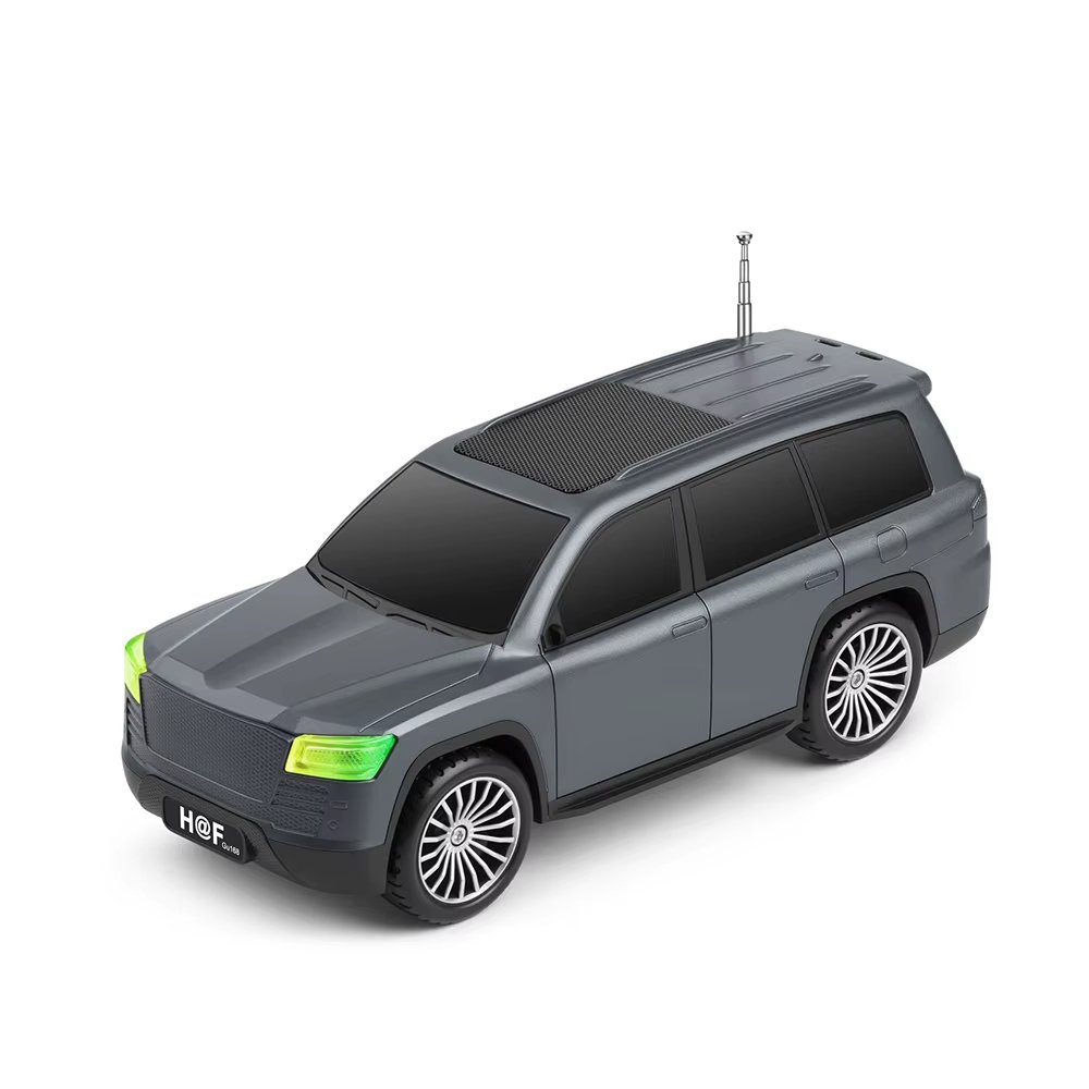 Solar-Powered Off-Road Car Bluetooth Speaker with FM Radio & Super Bass – Rugged Design GU168 (Gray)