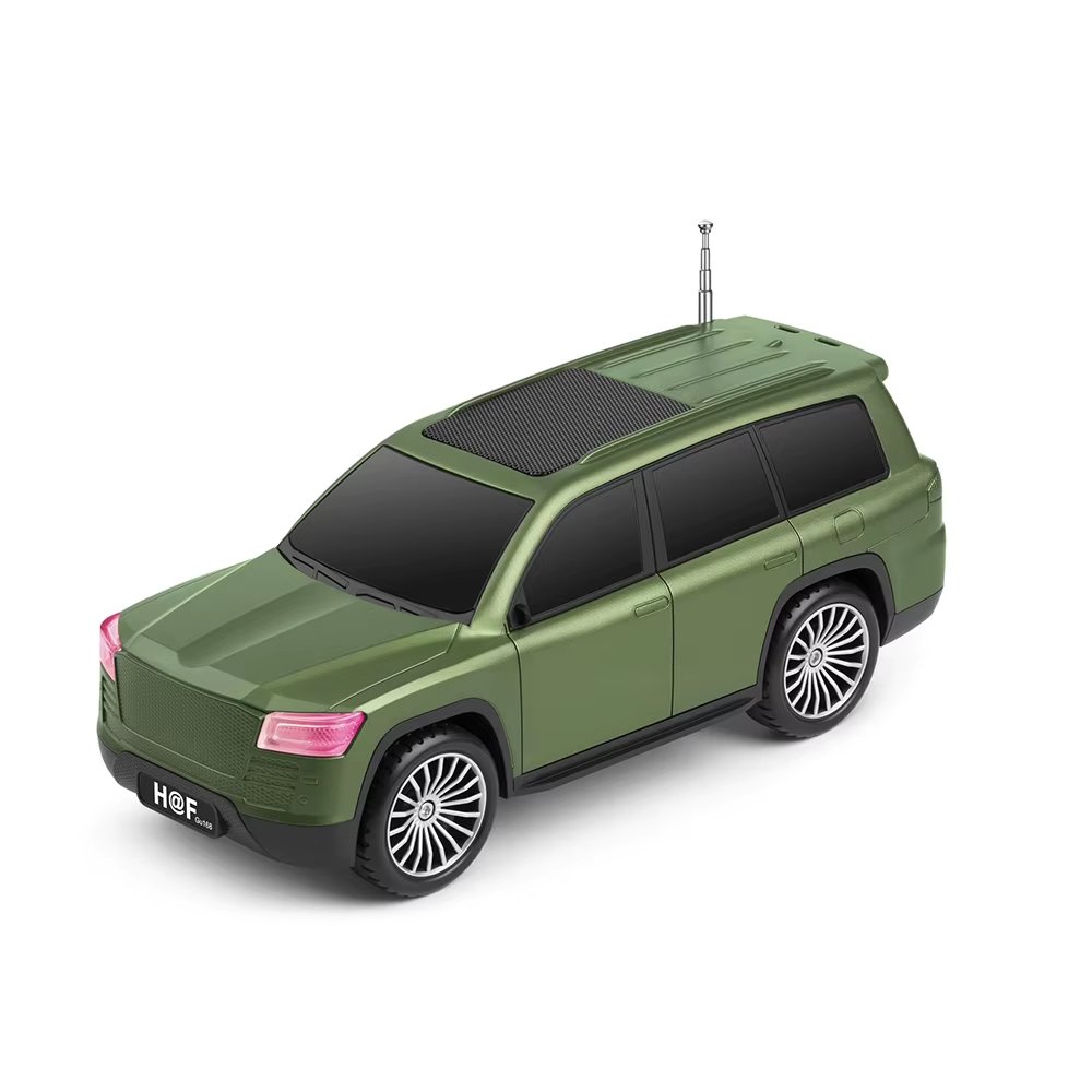 Solar-Powered Off-Road Car Bluetooth Speaker with FM Radio & Super Bass – Rugged Design GU168 (Green)