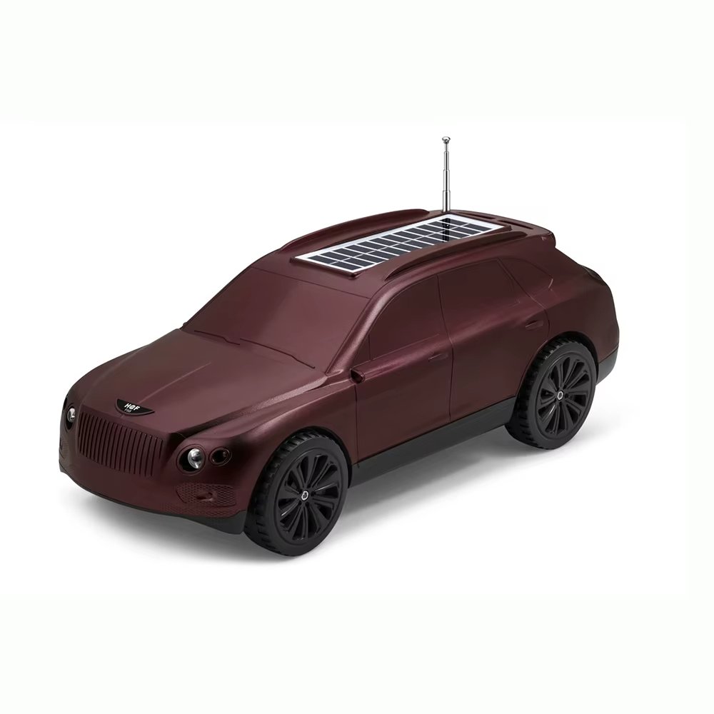 Luxury Car-Inspired Bluetooth Speaker with Solar Panel Charging & Robust Stereo Bass HFF68 (Red)