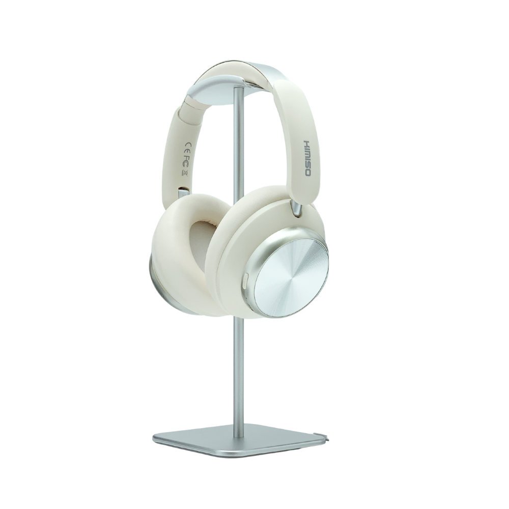 Wireless ANC Over Ear Headphones with Heavy Bass and Extendable Fit (Beige)