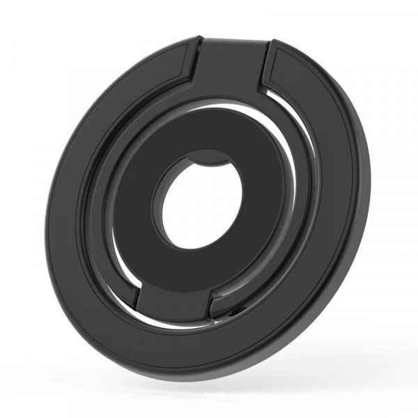 Double-Sided Magnetic MagSafe Ring Phone Holder Foldable WIth Adjustable KIckstand (Black)