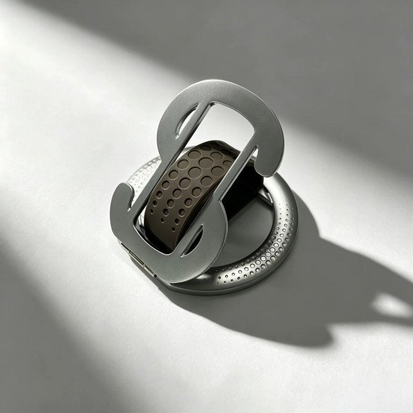 Dollar Sign MagSafe Ring Phone Holder with Kickstand and Silicone Grip (Silver)