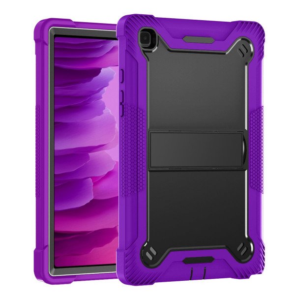 Shockproof Durable Heavy Duty Hybrid Sturdy Kickstand Protective Tablet Cover Case for Samsung Galaxy Tab A7 Lite (2021) (Purple/Black)