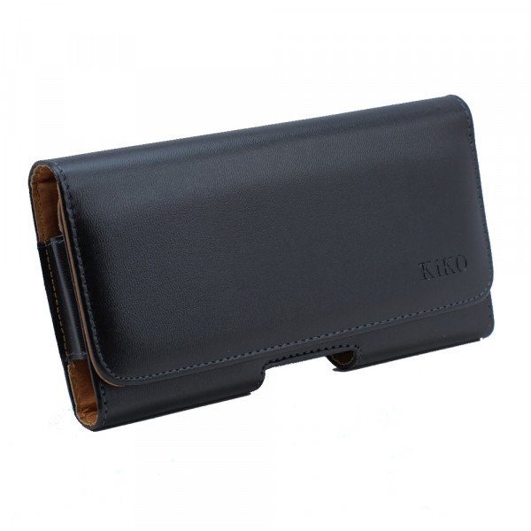 Horizontal Slim Armor Belt Pouch Large 11 Fits iPhone 13 Mini and more (Black)
