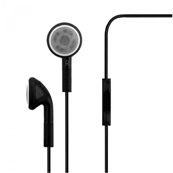 iPhone AUX Auxiliary Stereo Earphone Headset with Mic (Black)