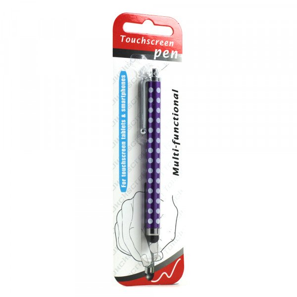 Polka Dot Slim Stylus Touch Pen (Purple)