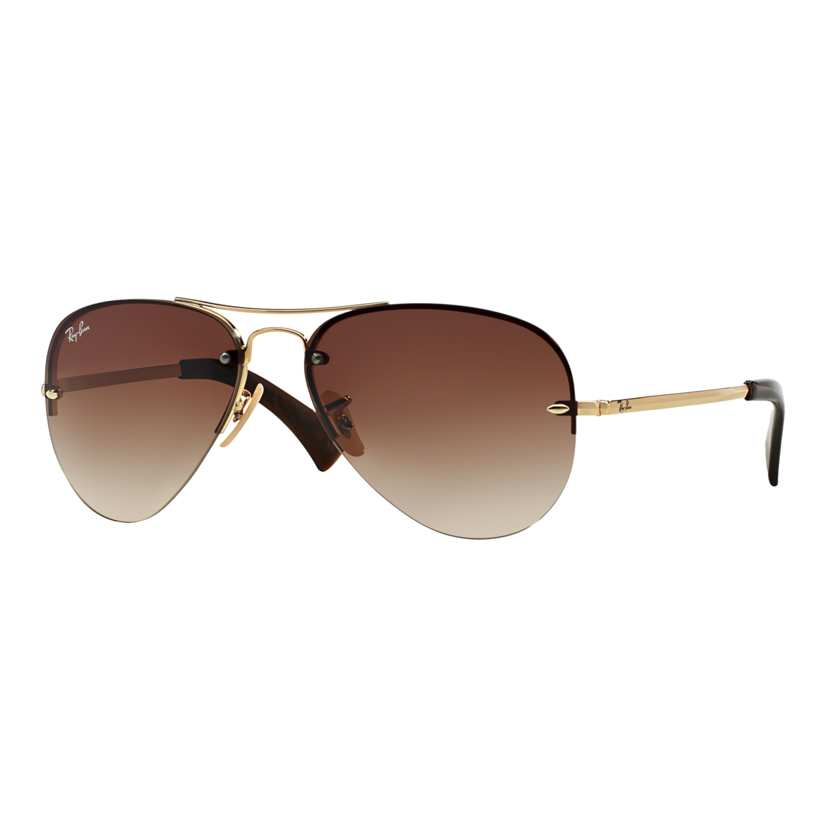 Semi-Rimless Aviator Sunglasses
