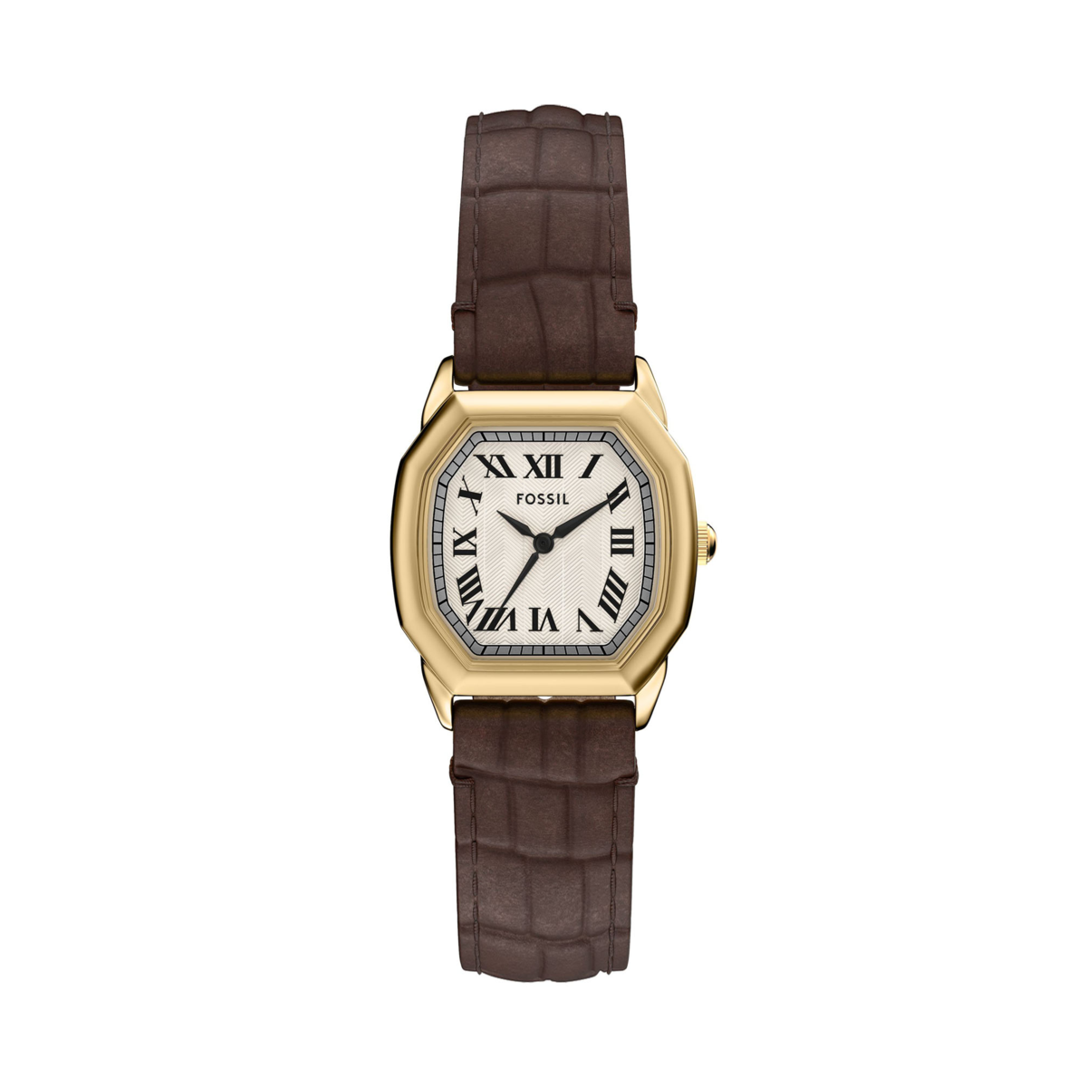 Women's Harlow Three-Hand Brown Croco Leather Watch