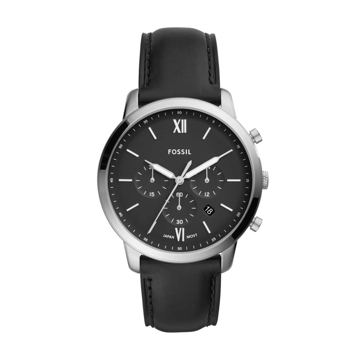 Men's Neutra Chronograph Black Leather Watch