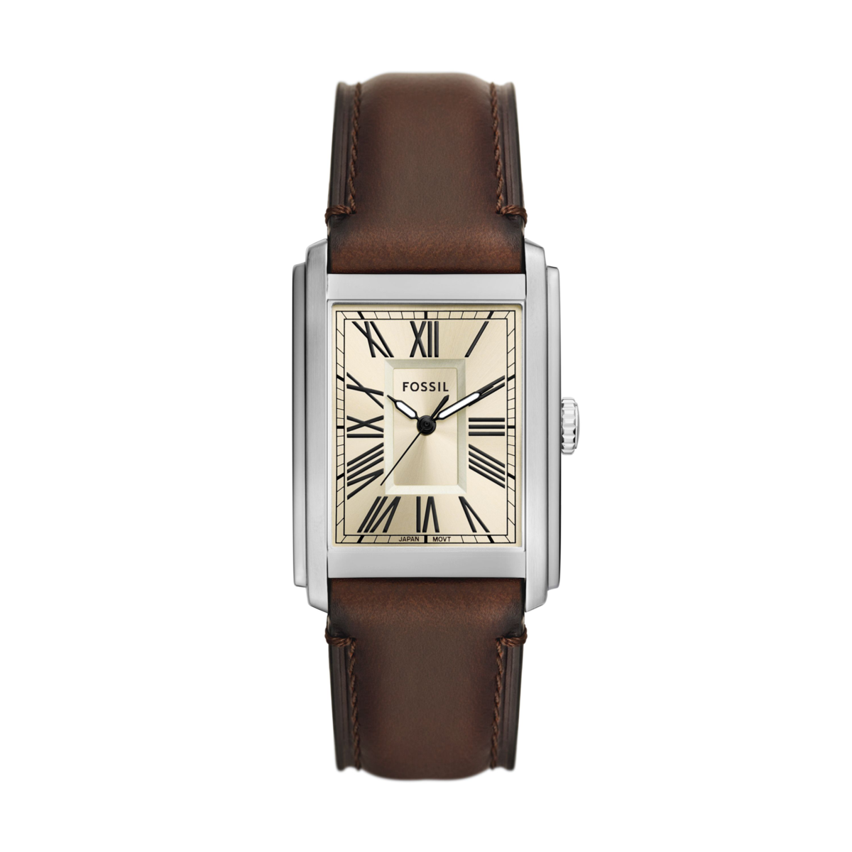 Men's Carraway Three-Hand Brown Leather Watch