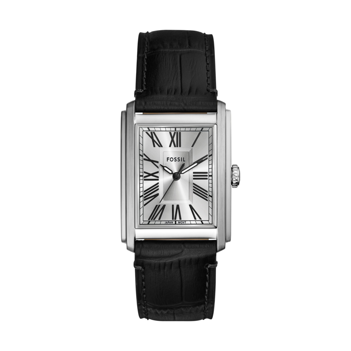 Men's Carraway Three-Hand Black Croco Leather Watch