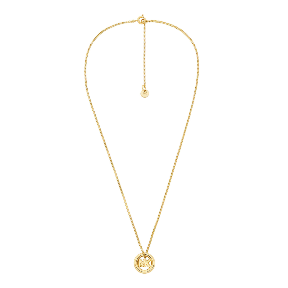 Logo Charm Necklace in Gold
