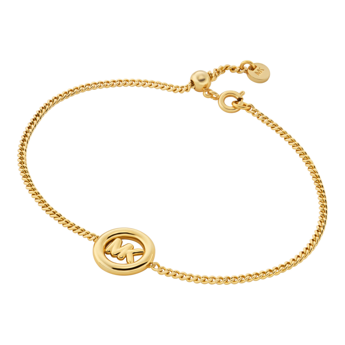Logo Charm Slider Bracelet in Gold