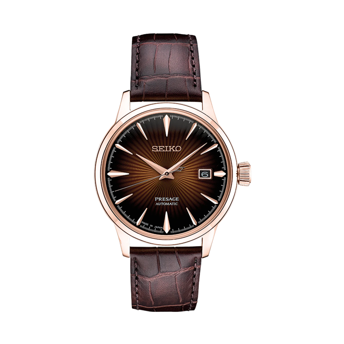 Men's Presage Brown Leather Watch