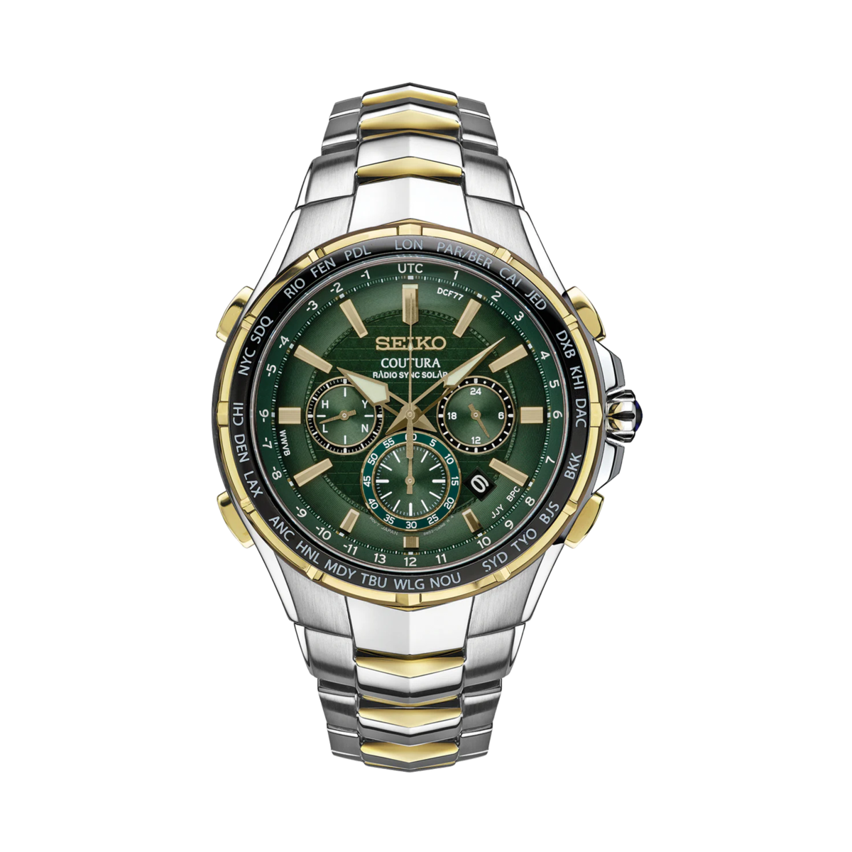 Men's Coutura Radio Sync Solar Chronograph Stainless Steel Watch