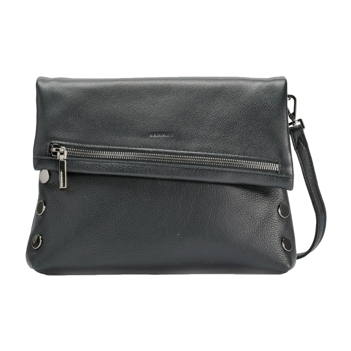 VIP Med Zippered Leather Crossbody Clutch