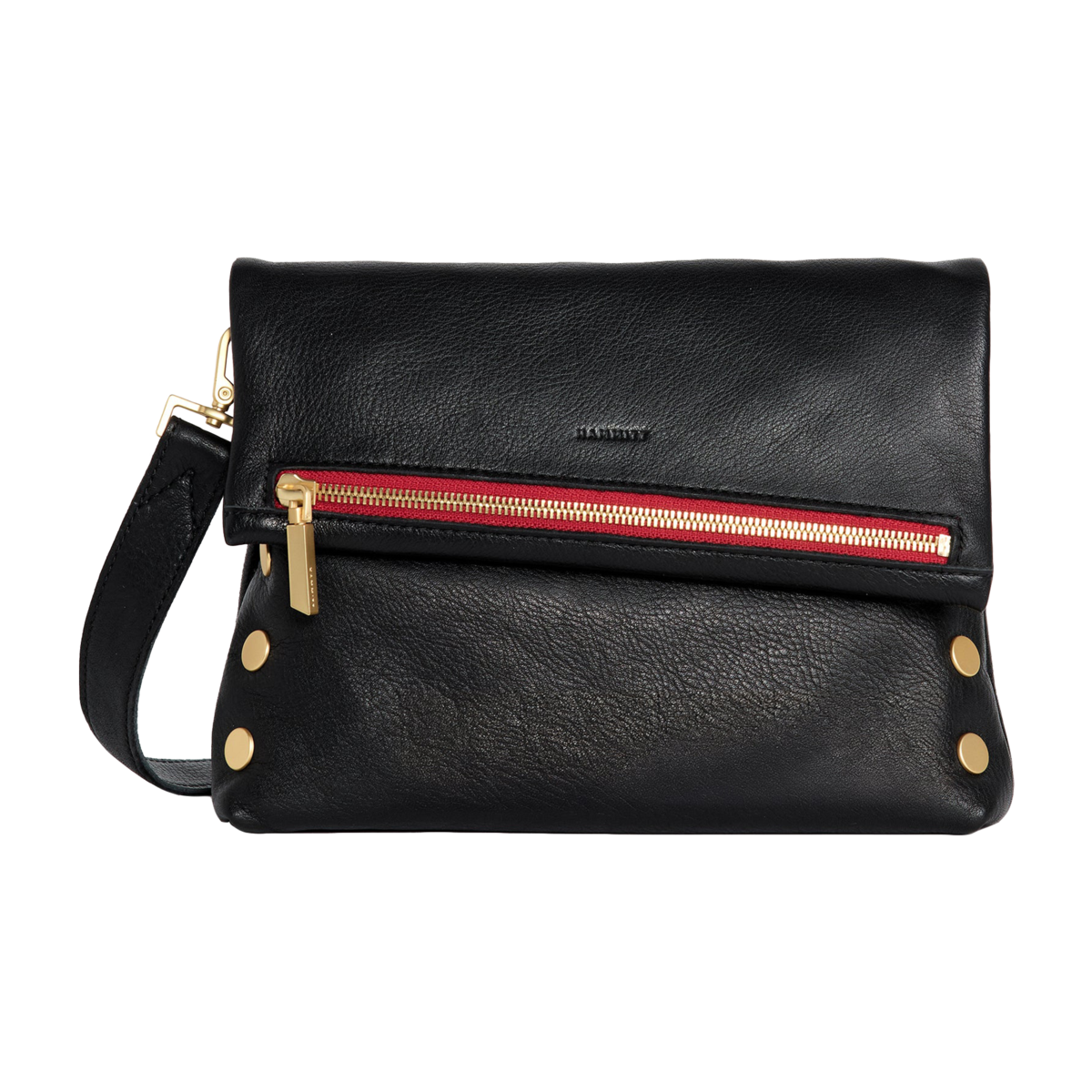 VIP Med Zippered Leather Crossbody Clutch