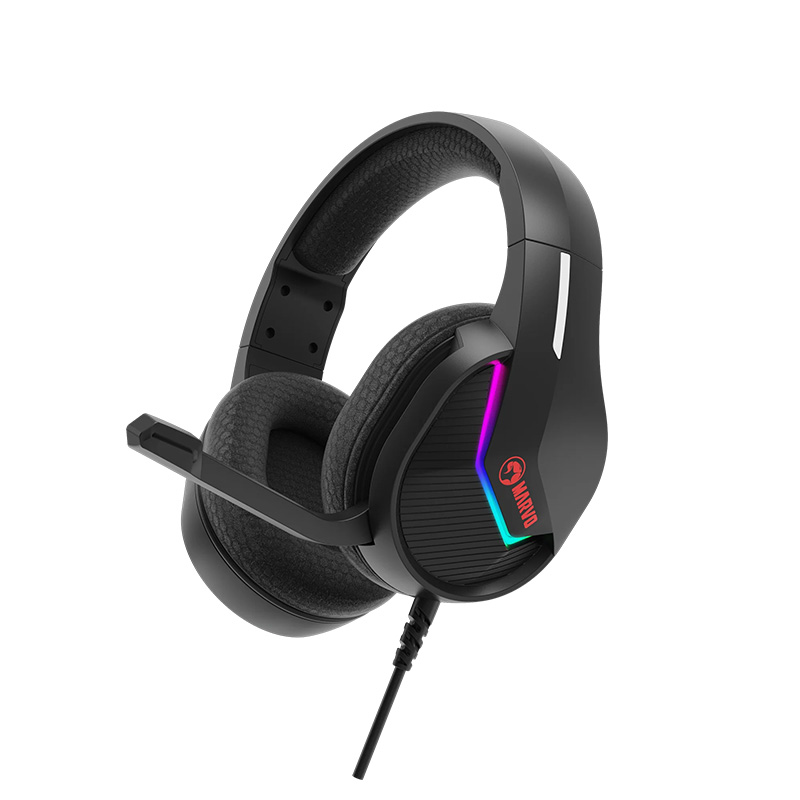 Marvo Tactic 40 H8618 USB2.0 Wired Over-Ear RGB Backlight Gaming Headset with Microphone_Black