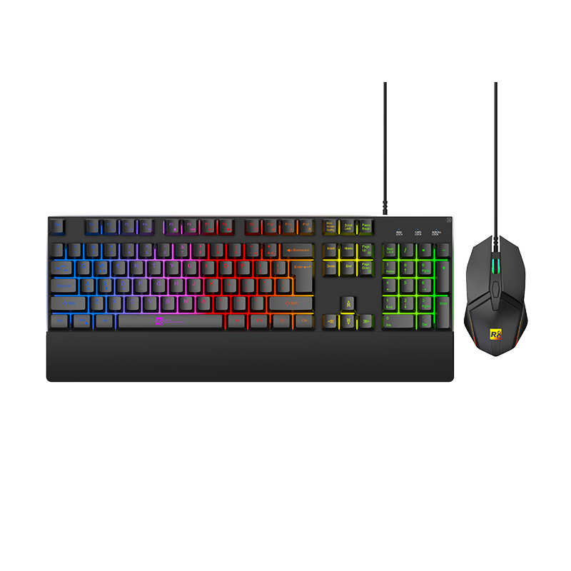 R8 GW1002 Wired USB Esports RGB Backlit, 104-key Gaming Full Size Keyboard and Mouse Combo