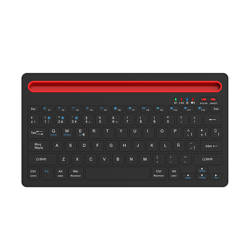 R8 1843 Dual-Mode Wireless 2.4Ghz &amp; Bluetooth 78-Key, Built-in Lithium Battery Keyboard