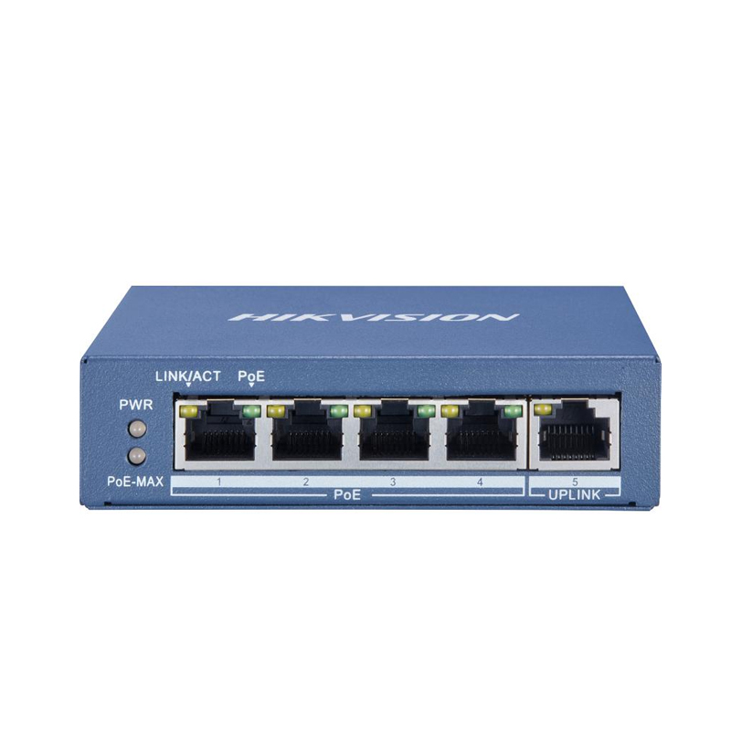 Hikvision DS-3E0505P-E 4 Port Gigabit Unmanaged POE+ 65W Switch