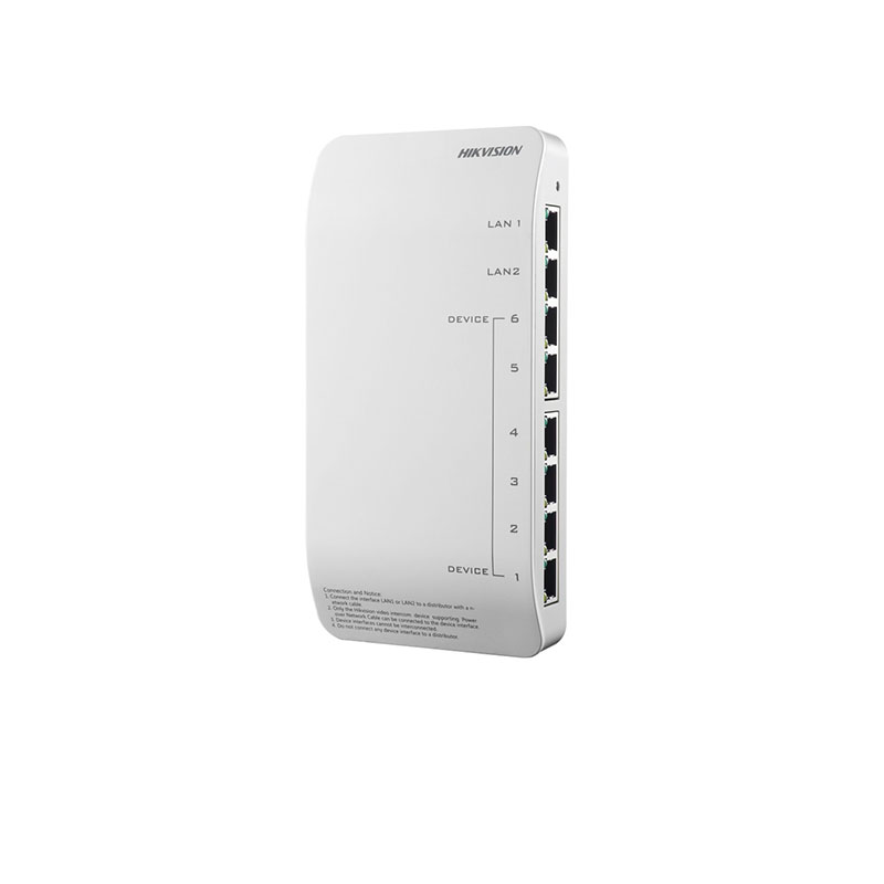 Hikvision DS-KAD606-P  2-Lan with 6-Lan-POE Audio/Video Distributor