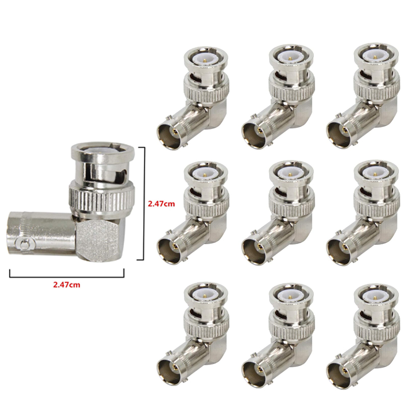 Speedex 10pcs BNC Male to BNC Female 90 Degree Angle BNC Connector