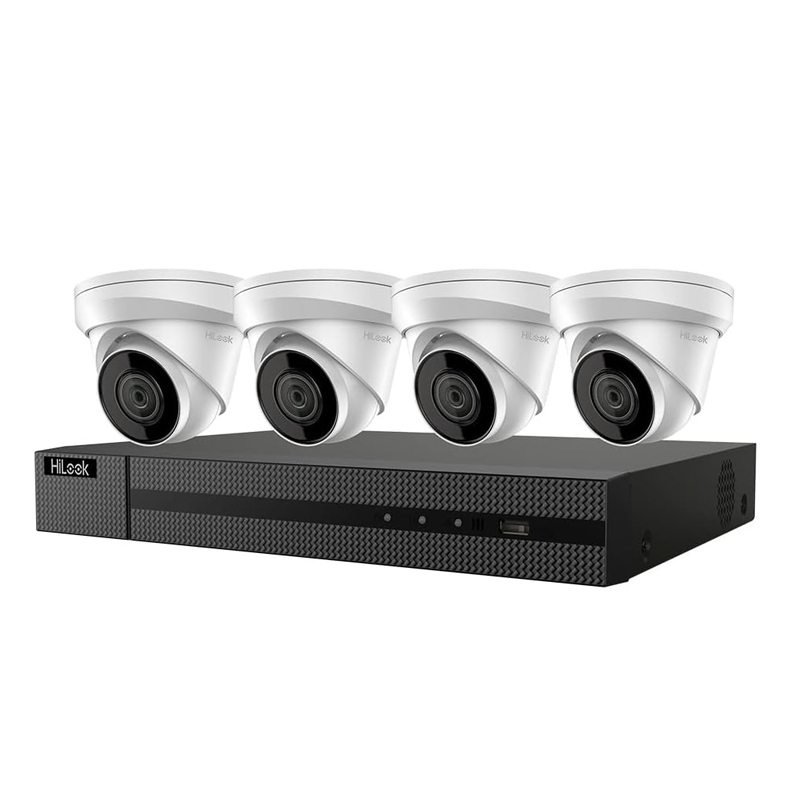 HiLook by Hikvision IK-4248TH-MH/P 4K 4 Channel 4pcs 4K Turret IP Camera Kit with 2TB HDD