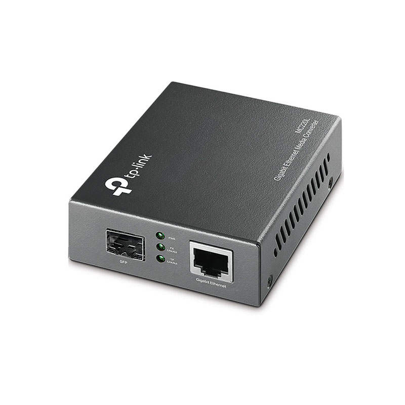 TP-Link MC220L Gigabit SFP to RJ45 Fiber Media Converter | Fiber to Ethernet Converter | 10/100/1000Mbps RJ45 Port to 1000Base-SX/LX SFP Slot Supporting Mini GBIC Modules