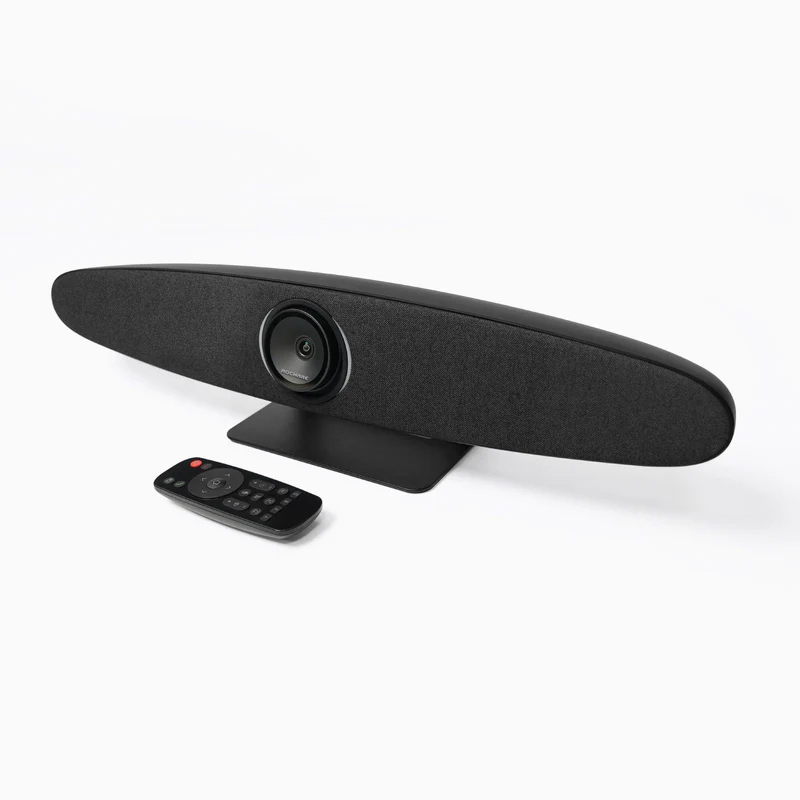 ROCWARE RC10 All-in-One UHD 4K USB Video Bar Conference System Camera with AI, Auto Framing and Voice Tracking with with Speaker and 4 Microphones, 150°Wide Angle, 5X Digital Zoom for All Conference Rooms Webcam