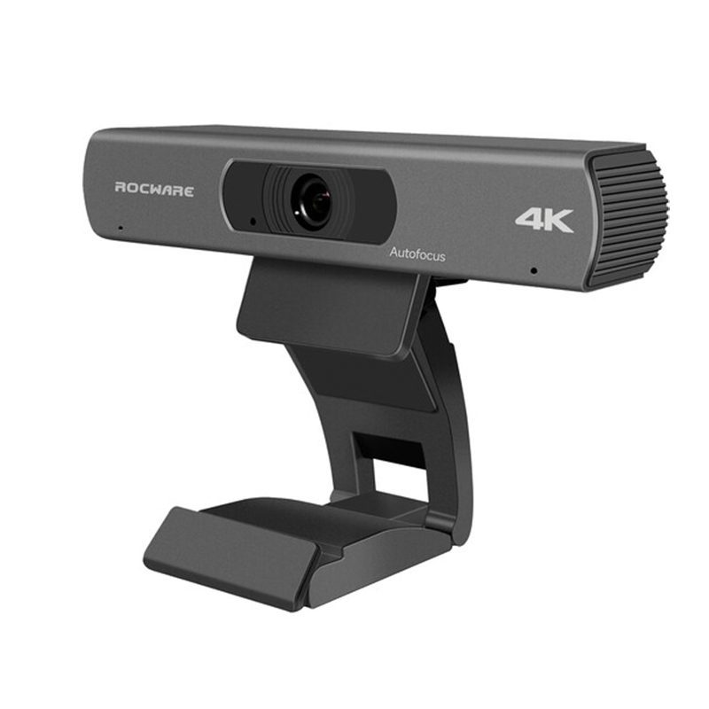 ROCWARE RC18 UHD 4K USB EPTZ Webcam 84 Degree, 8X live Broadcast, 2x Mics with AI Tracking, Speaking Tracking and Auto Framing for Video Conference