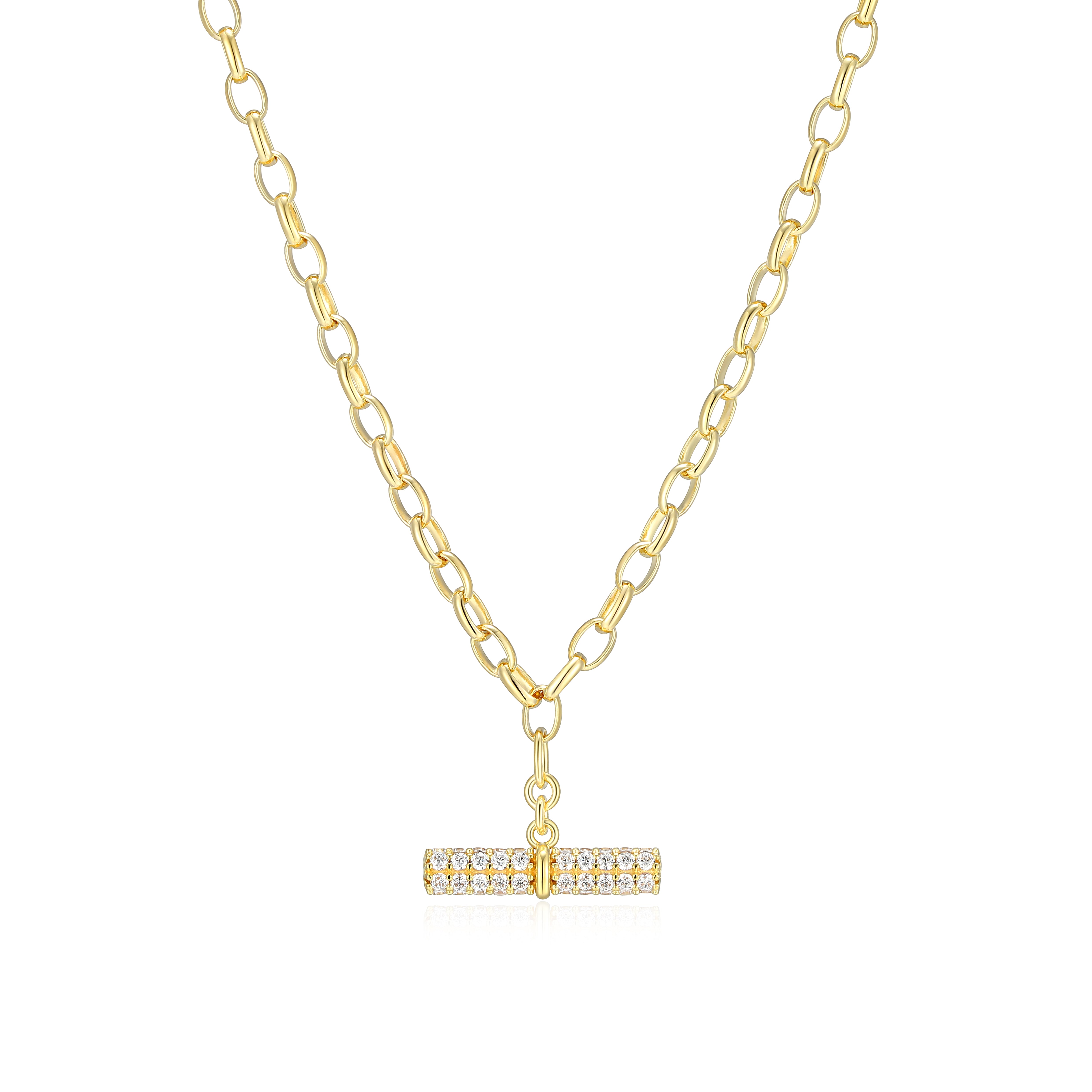 RN0192 - Gold Bar Charm Necklace