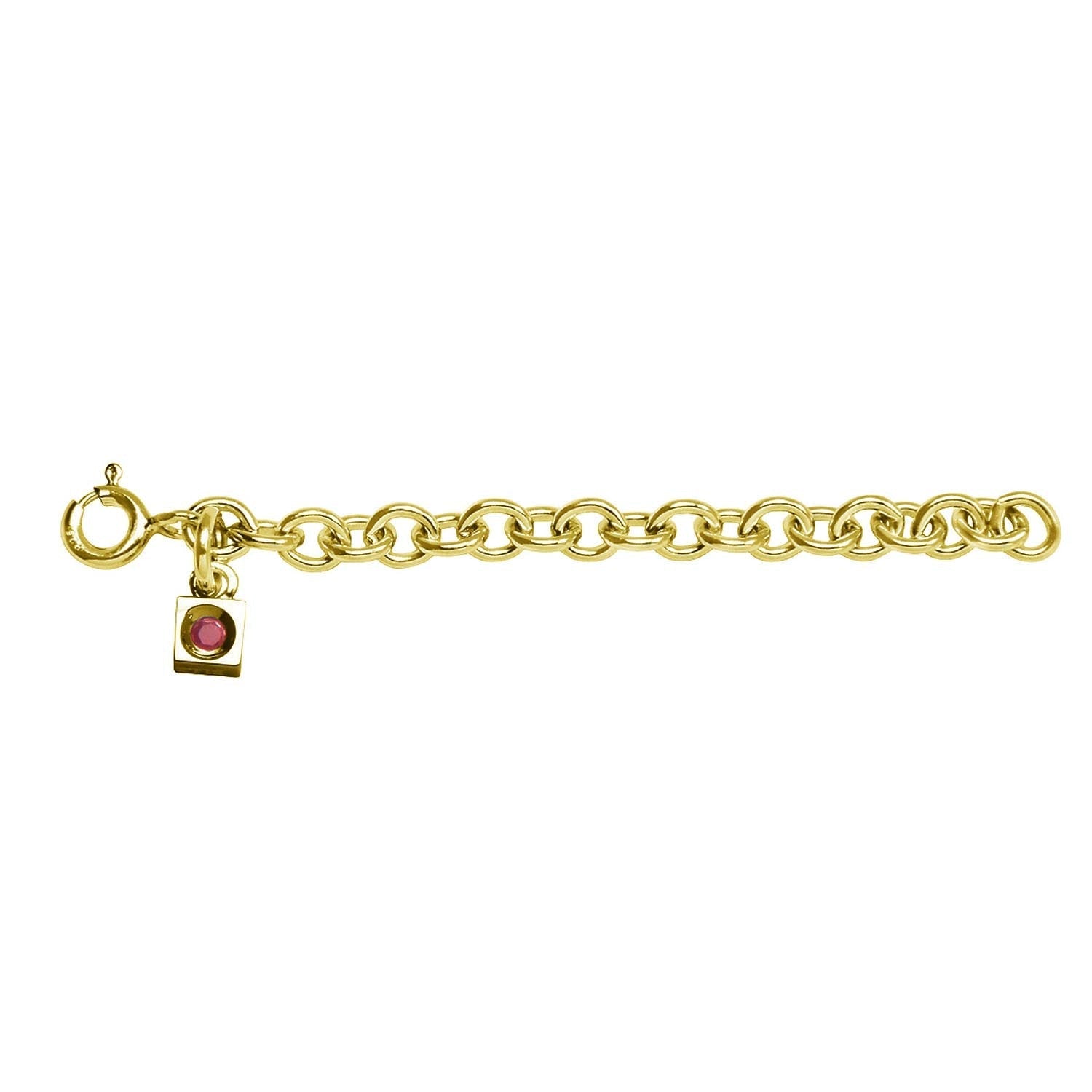 Ss Yellow Gold  Plated Extension No Stone Cable Chain 2"