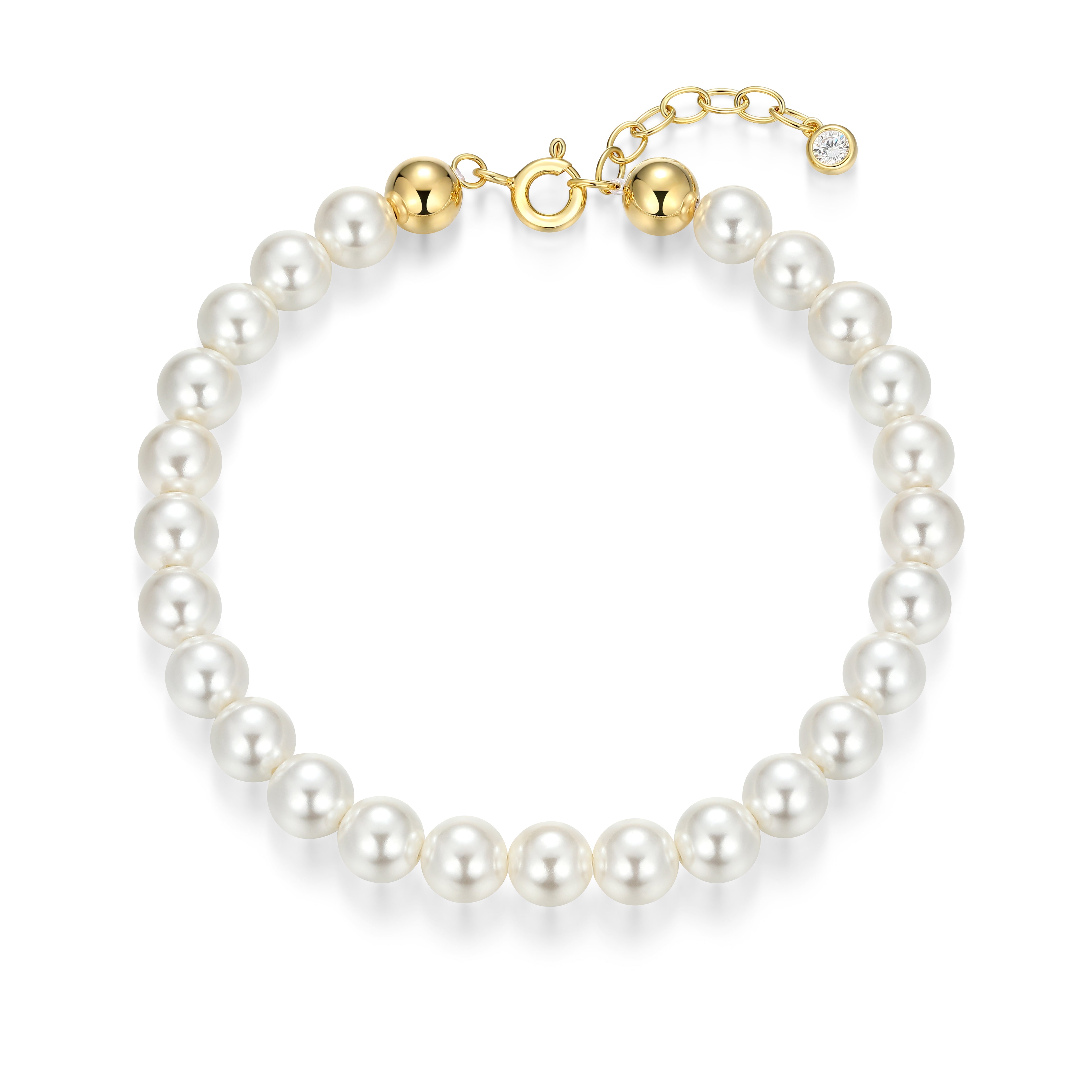 RB0208Y - Shell Pearl Beaded Bracelet