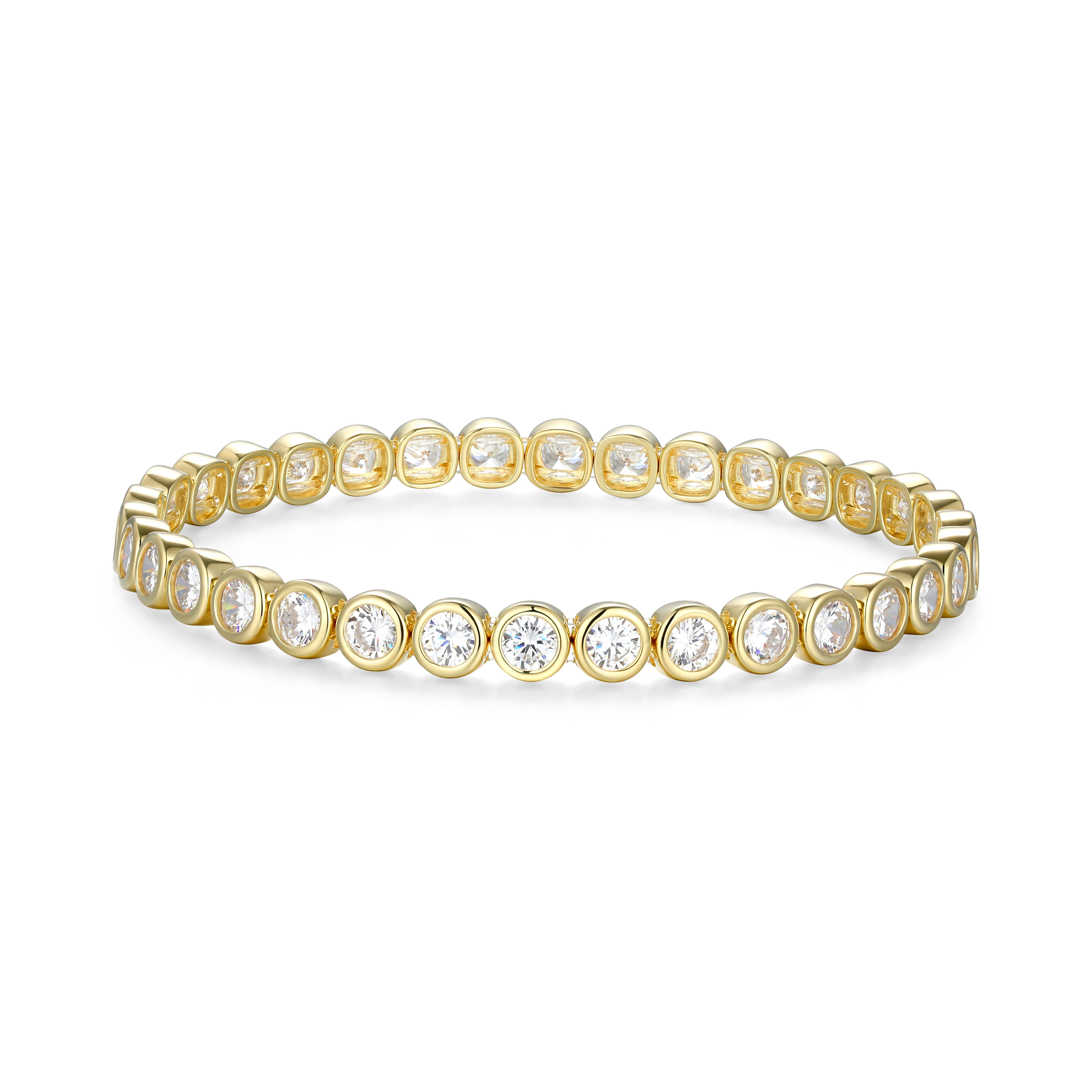 RB0195YL - 7.0 Inch Bezel Set Stretch Bracelet