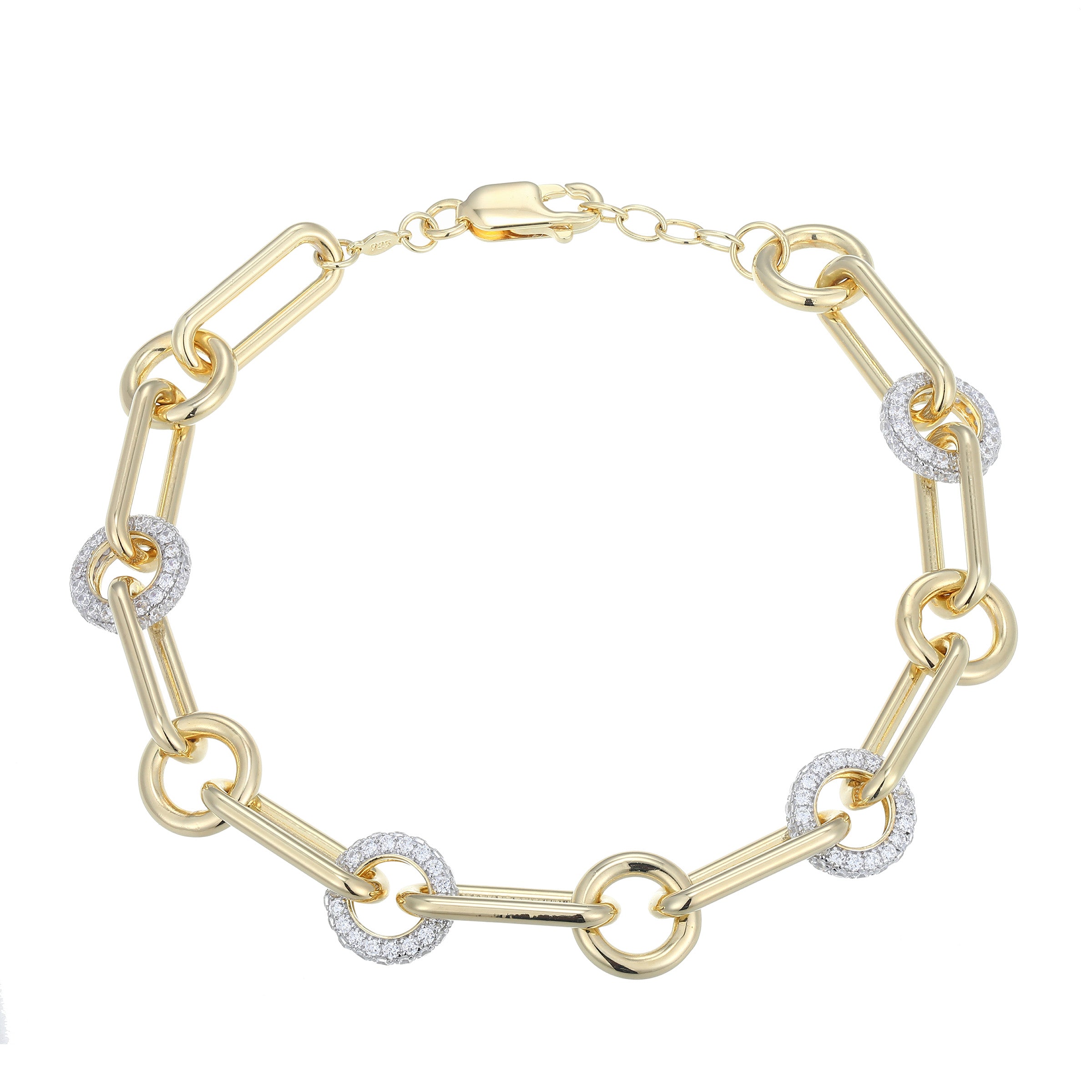 MB0110 - Circlet Paperclip Lab-Created Diamond Bracelet